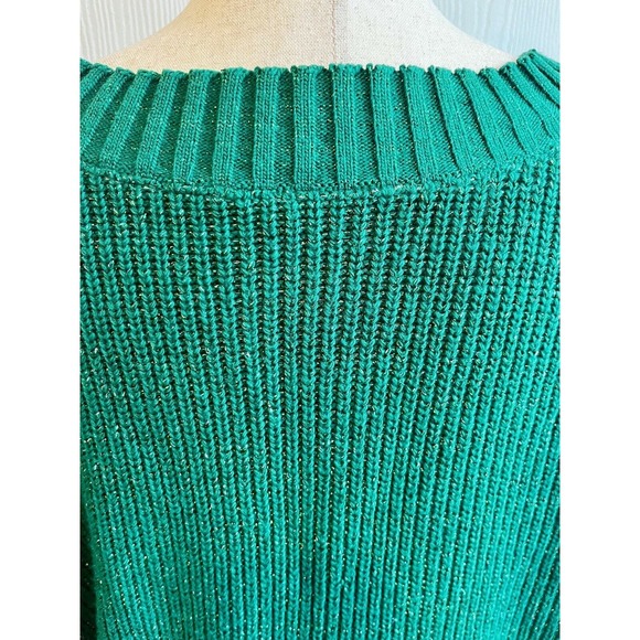 Objectivity Green Metallic Sweater XL Vintage 1980's - Picture 6 of 7